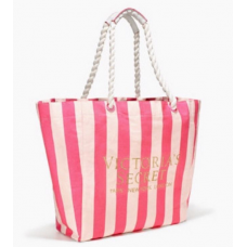 Victoria's Secret Bolsa Tote Pink White Stripe